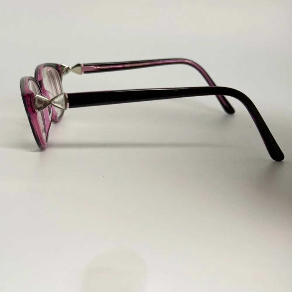 Ted Baker Womens Eyeglasses Frames Black Pink Cat Eye 52-15-140 Bow Detail
